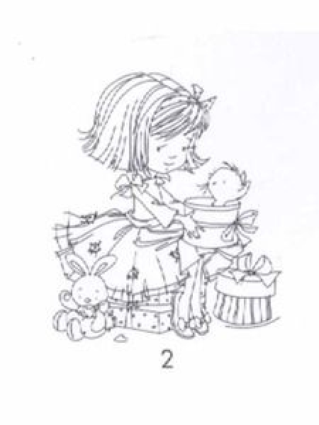 Clear Stamp Dawn, Mädchen mit Spielzeug